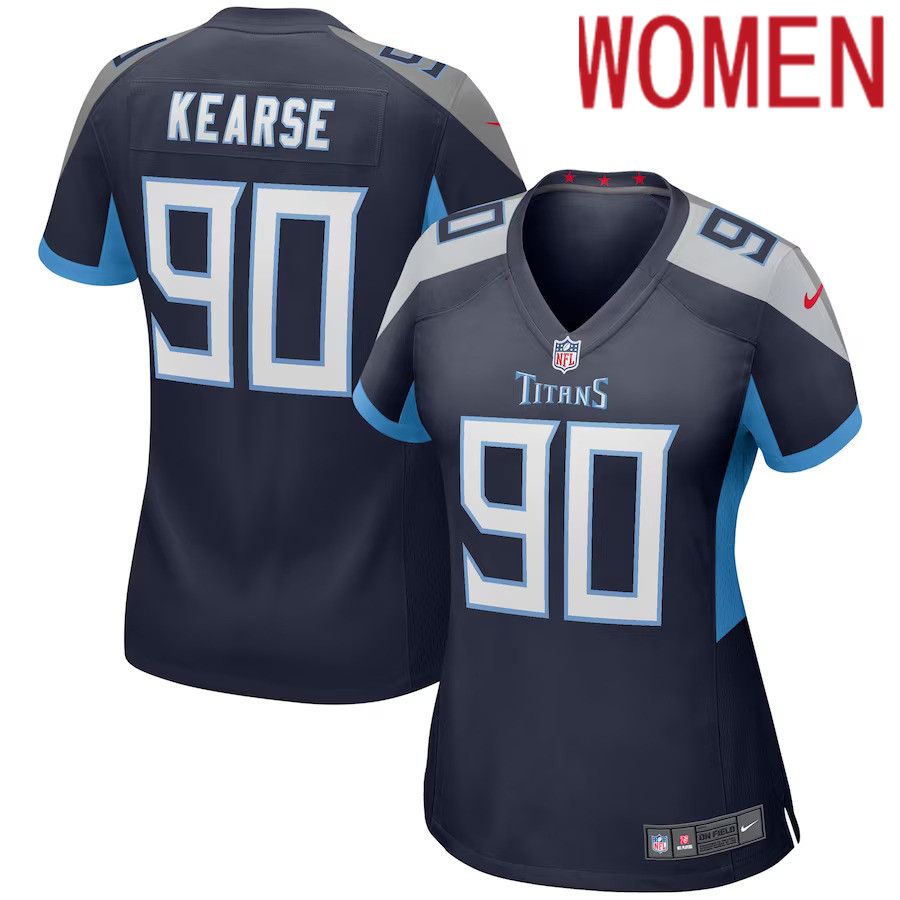 Women Tennessee Titans 90 Jevon Kearse Nike Navy Game Retired Player NFL Jersey
